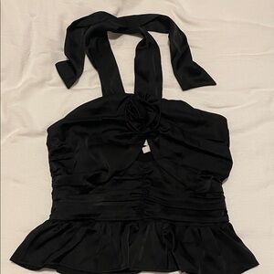 Wayf Black Halter Tank Top